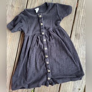 kate quinn - black short sleeved button down eyelet dress - organic cotton - 2T